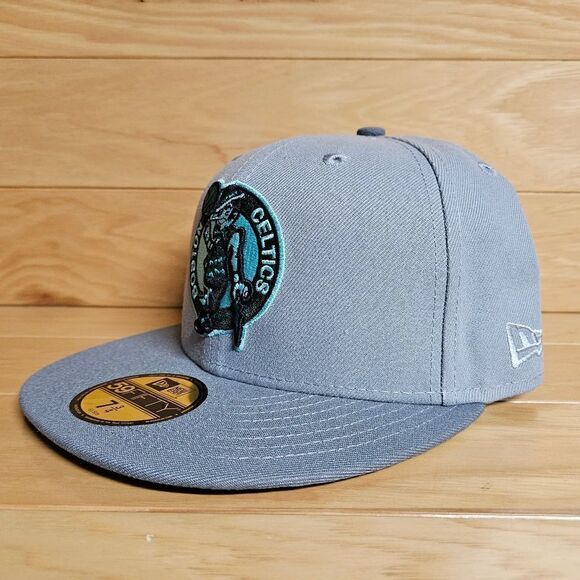 New Era 59Fifty Boston Celtics Fitted Hat Cap Stone Pack Gray Seafoam NWT - Picture 5 of 11